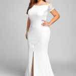 große Größe Einfaches weißes Kleid