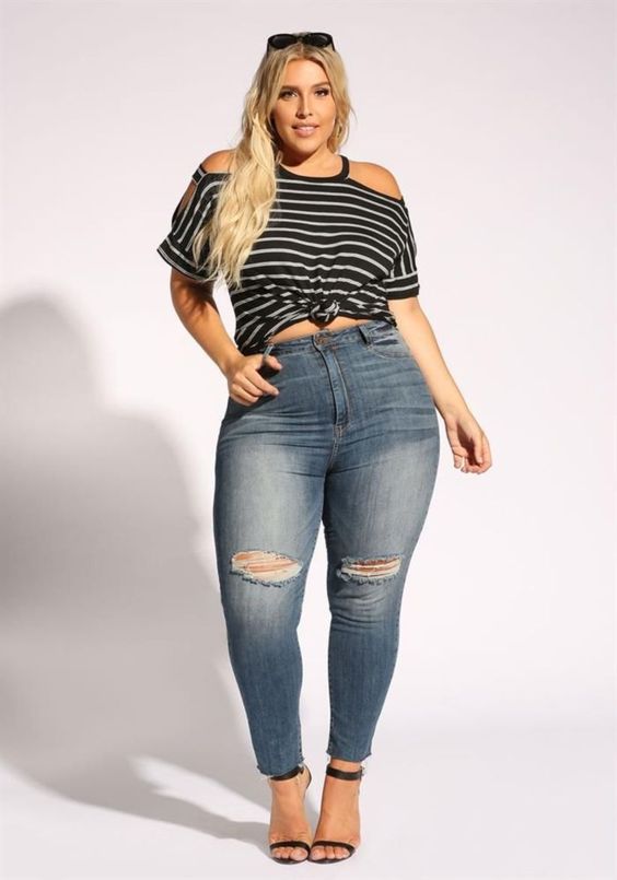 11 süße Outfits zu Jeans Kombinieren für Mollige Frauen