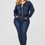 Große größen Enge Jeans Overalls mit Contrast Stitch